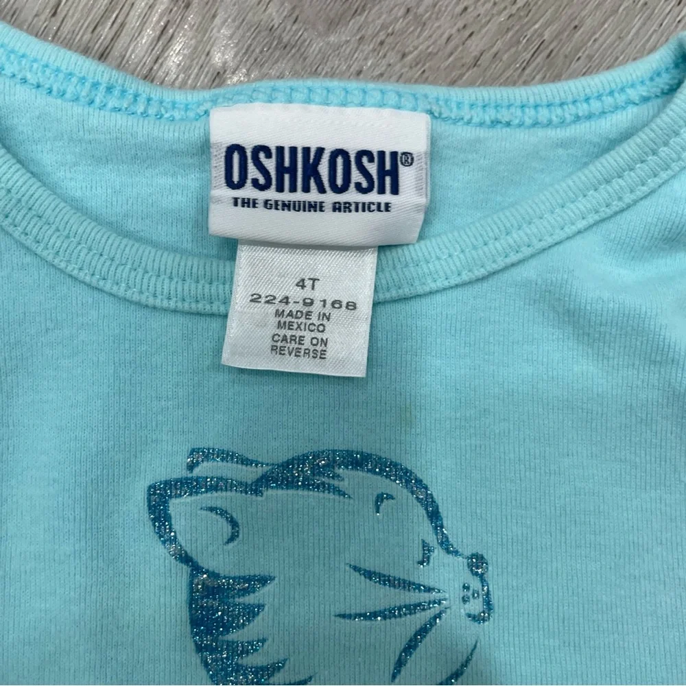 OshKosh B'gosh Aqua Tee with Cat Design